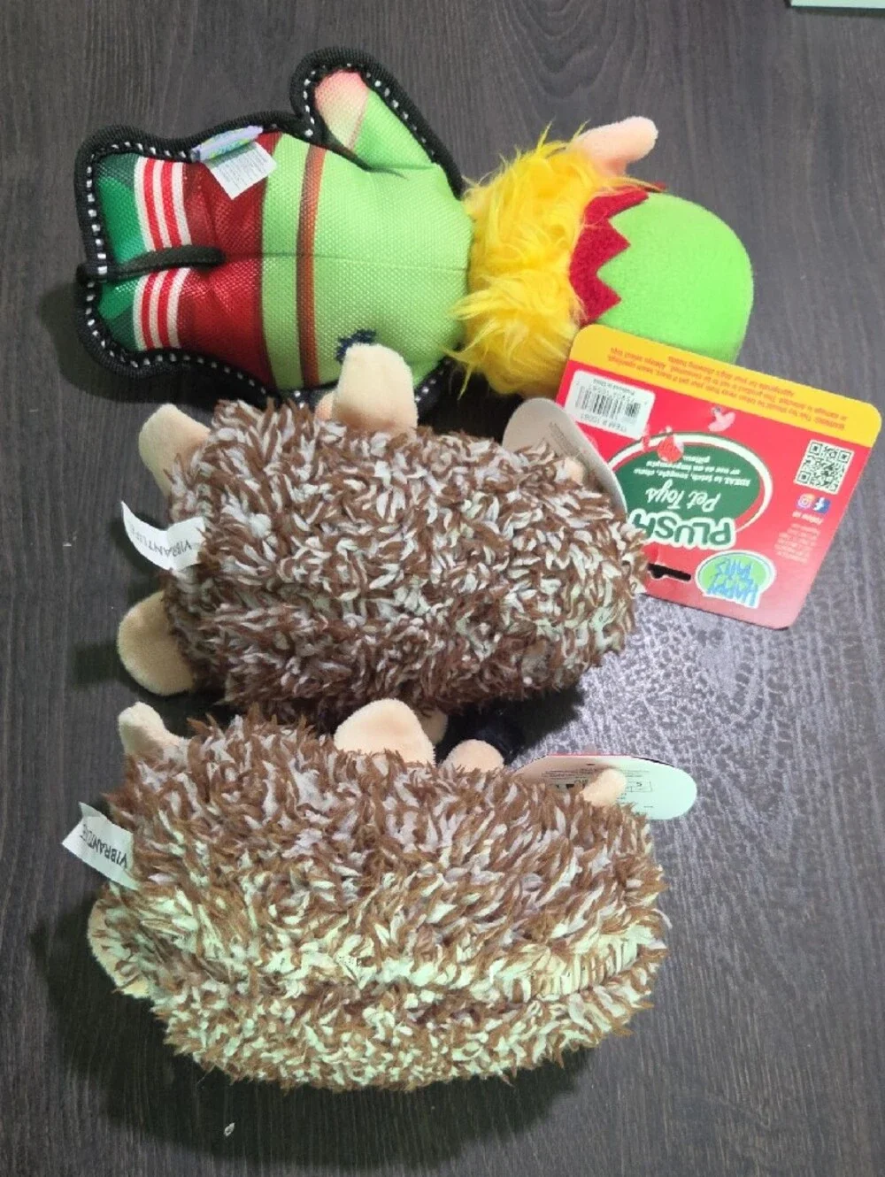 Festive Elf Plush Dog Toy - Green and Red